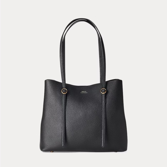 Polo Ralph Lauren Handbags - Polo Ralph Lauren Lennox tote bag in black pebbled leather
